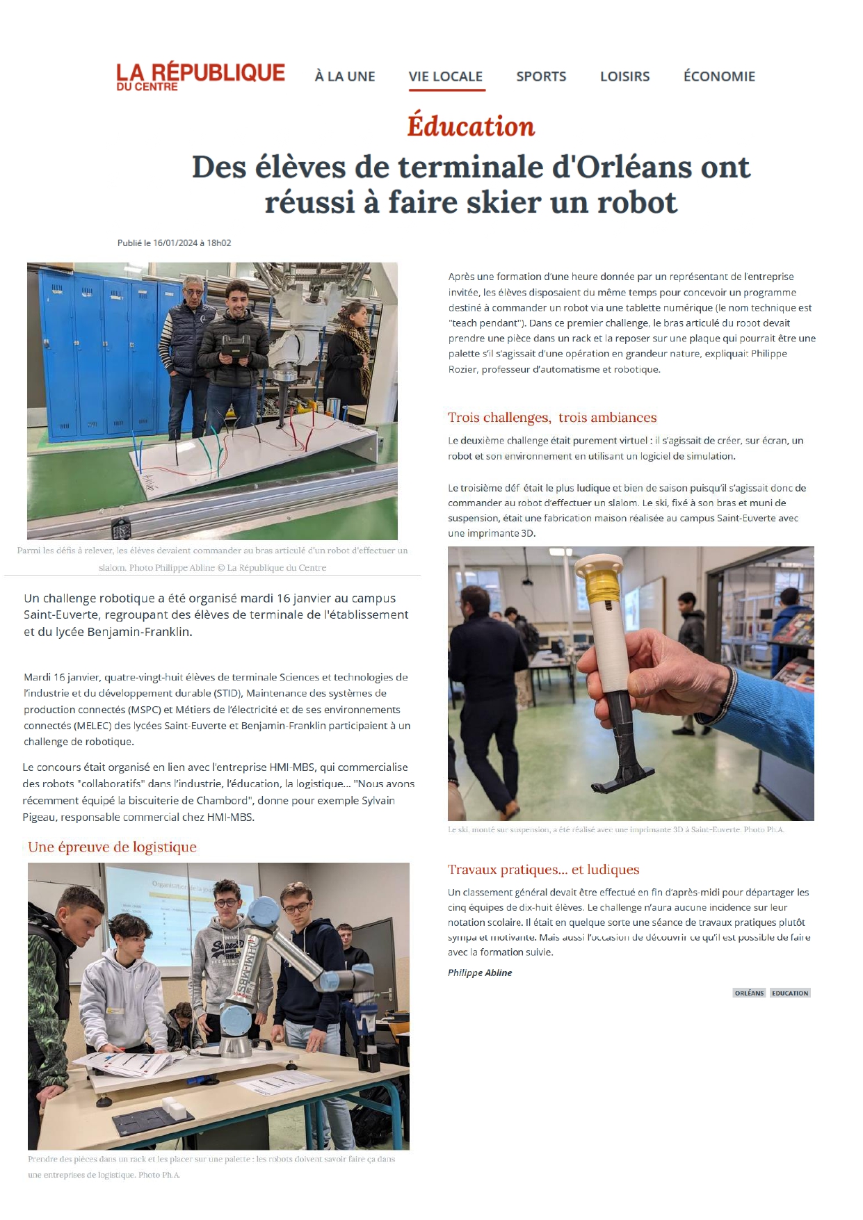 Excitant Challenge de Robotique au Campus des métiers Sainte Croix – Saint Euverte !